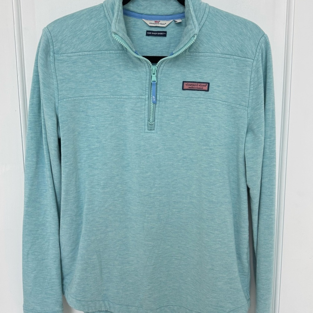 Vineyard Vines Aqua Women’s M Quarter-Zip Pullover